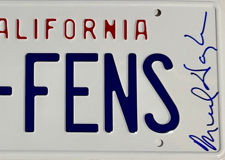 Michael Douglas Signed License Plate (Falling Down) - Beckett COA #01